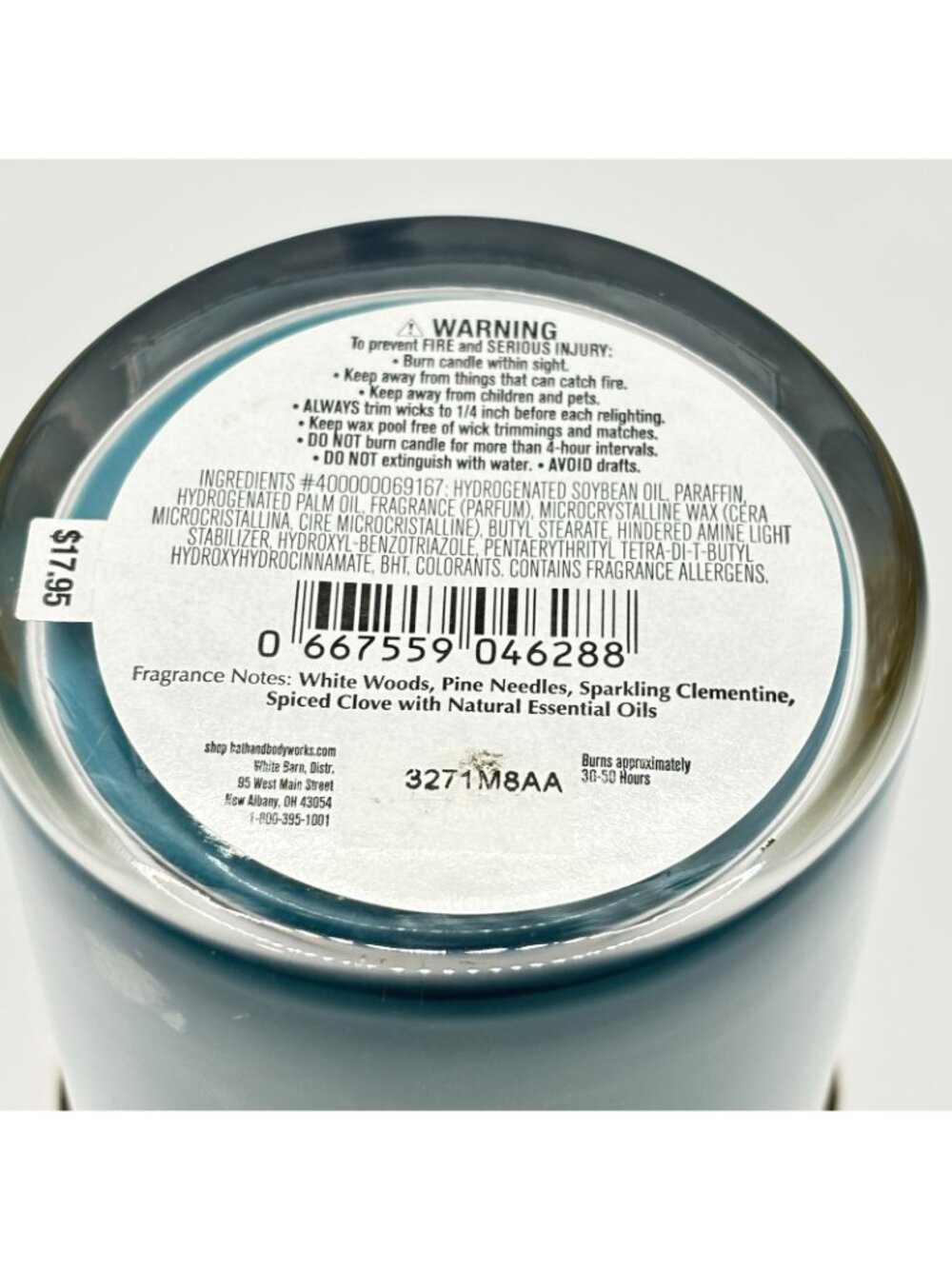 Bath & Body Works Single Wick Candle Winter White Barn 8oz Christmas Pine Plaid - Picture 6 of 12